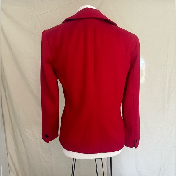Gianni Sport suit jacket blazer garnet red lined size 4 100% wool button-front - Picture 2 of 16